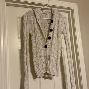 CableKnit Button-Up Sweater